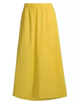 Юбка-миди из хлопка со сборками Eileen Fisher