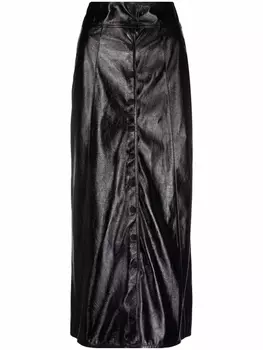 Юбка миди из искусственной кожи ISABEL MARANT, черный