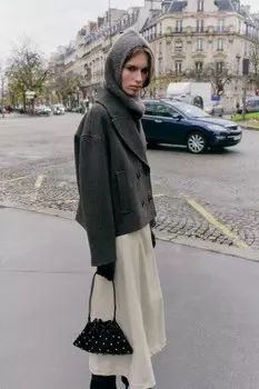 Юбка миди из искусственной кожи ZARA, экрю