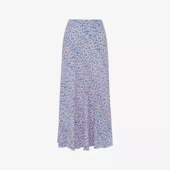 Юбка миди из крепа с цветочным принтом Whistles, мультиколор