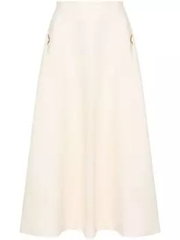 Юбка миди из крепа Valentino Garavani, нейтральный