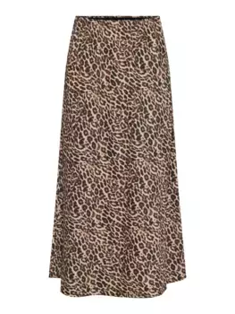 Юбка-миди из кусочков "PCFRANAN HW MIDI SKIRT NOOS BC" Pieces, цвет Black Aop:Leo