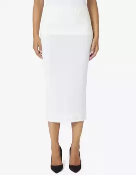 Юбка миди из мелка Max Mara Leisure, белый
