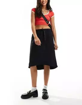 Юбка-миди из нейлона черного цвета, легко складывается Gramicci