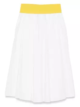 Юбка миди из поплина MSGM, белый