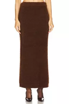 Юбка миди из пышной трикотажной ткани Self-Portrait, коричневый