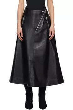 Юбка миди из регенерированной кожи Aleka Nanushka, черный