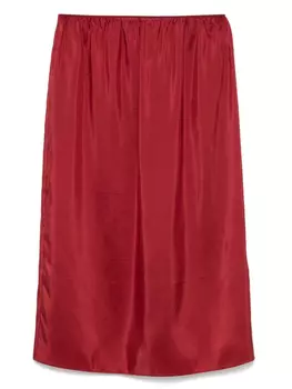 Юбка миди из шелка Carven, красный