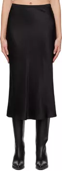 Юбка миди из шелкового бара ANINE BING, черный
