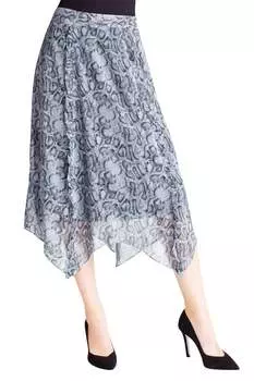 Юбка миди из шифона в цвете змеиной кожи Kensie, цвет snakeskin