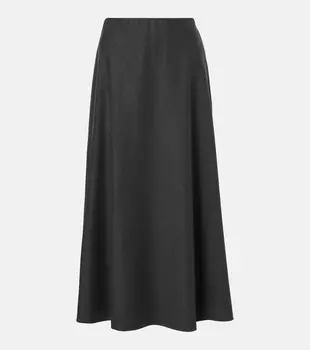 Юбка миди из смесовой шерсти Brunello Cucinelli, цвет dark grey
