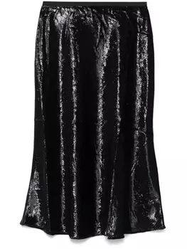 Юбка миди из ткани ламе Polo Ralph Lauren, черный