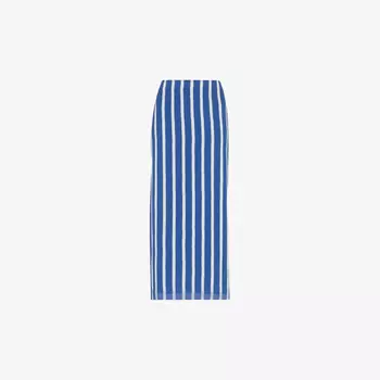 Юбка миди из ткани с мятым полосатым принтом Whistles, синий
