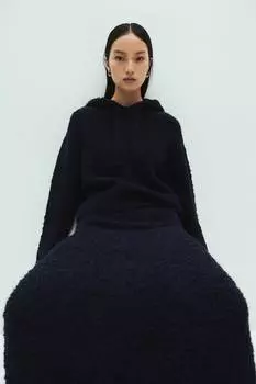 Юбка миди из трикотажа букле H&M, синий