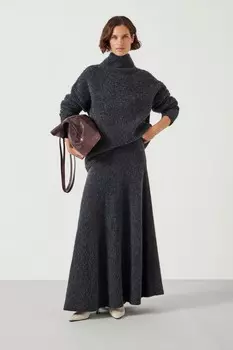 Юбка миди из трикотажного полотна Bea boucle Hush, серый