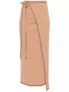 Юбка миди из трикотажной резинки Baserange, коричневый