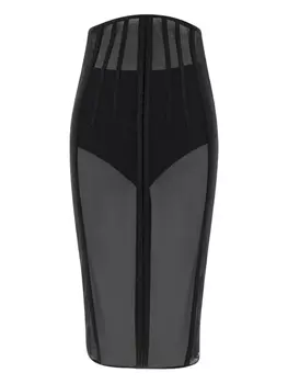 Юбка миди из тюля Events Elisabetta Franchi, черный