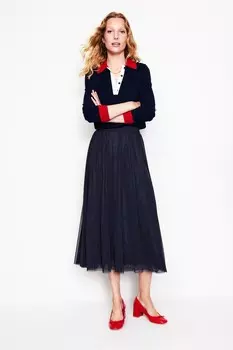 Юбка миди из тюля Isabella Boden, синий