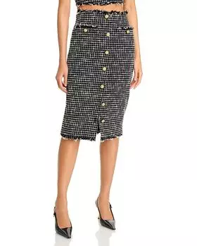 Юбка миди из твида Tai L'AGENCE, черный