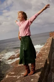 Юбка миди из вельвета Petra Boden, зеленый