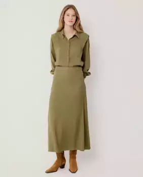 Юбка миди из жаккарда Vila, цвет Musgo