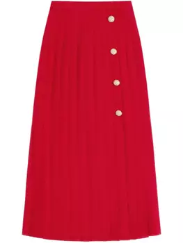 Юбка миди из жоржета Valentino Garavani, красный