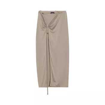 Юбка миди Jacquemus La Jupe Pareo Croissant Светлый хаки