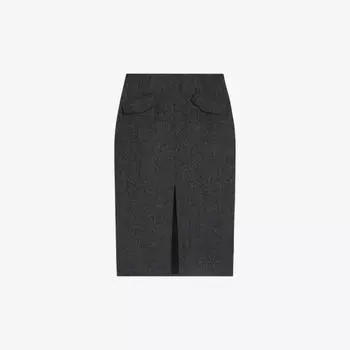 Юбка миди Jaiddes из эластичной ткани с разрезом по краю Ted Baker, серый