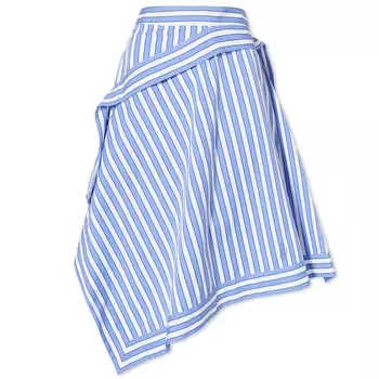 Юбка миди Jw Anderson Handkerchief Striped Skirt, синий