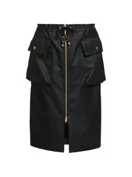 Юбка-миди карго с покрытием Bottega Veneta, черный