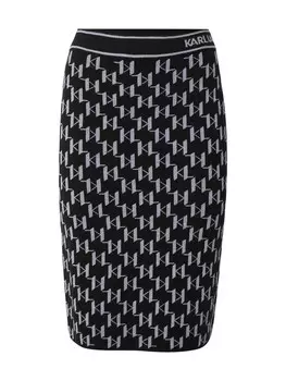 Юбка миди Karl Lagerfeld Skirt, черный