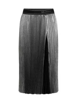 Юбка миди Karl Lagerfeld Skirt, цвет silver grey