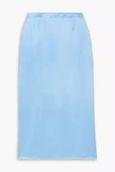 Юбка миди каспийского шелка и атласа LOULOU STUDIO, синий