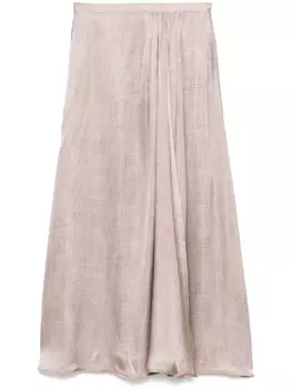 Юбка миди Kiton со складками, коричневый