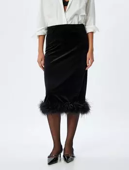Юбка миди Koton Skirt, черный
