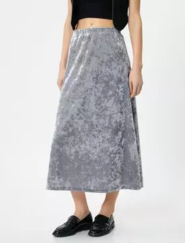 Юбка миди Koton Skirt, цвет grey/stone