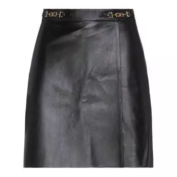 Юбка миди кожаная Celine, черный