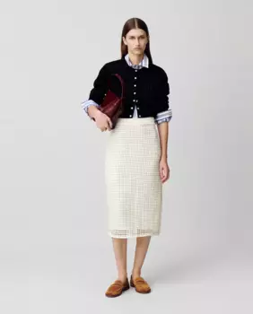 Юбка миди крючком Claudie Pierlot, белый