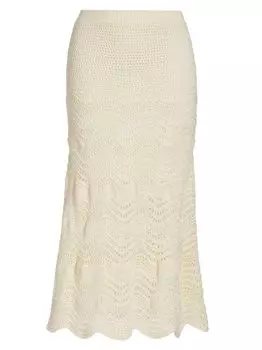 Юбка миди крючком Devi Zimmermann, кремовый