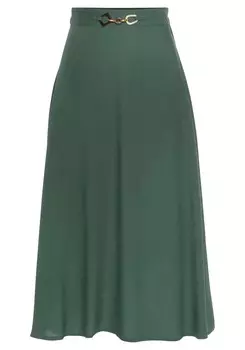 Юбка миди LASCANA Skirt, хаки