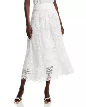 Юбка миди «Лебединое озеро» FARM Rio, слоновая кость/кремовый