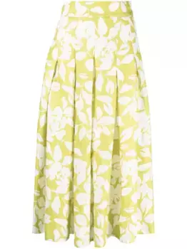 Юбка миди Lilly со складками Bambah, зеленый