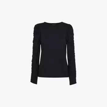 Юбка миди Lola из эластичного переработанного полиэстера с принтом в шахматную клетку Whistles, черный