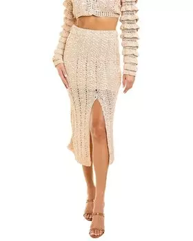 Юбка-миди LoveShackFancy Arbor, коричневый