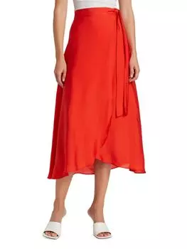 Юбка миди Luella с запахом Gestuz, цвет Red Alert