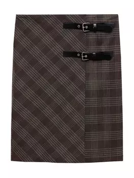 Юбка миди MANGO Skirt Gales, цвет taupe/light grey