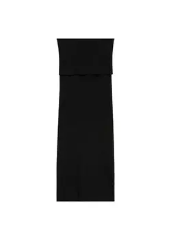 Юбка миди MANGO Skirt Petroli, черный