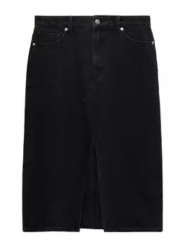 Юбка миди MANGO Skirt SOLE, черный