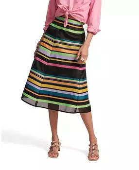 Юбка миди Mercer в полоску Frances Valentine, мультиколор