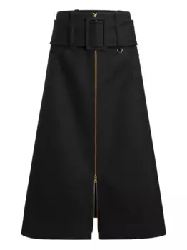 Юбка миди на молнии с поясом PATOU, черный